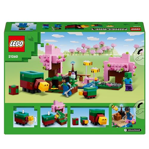LEGO Minecraft The Cherry Blossom Garden Toy for 8 Plus Year Old Boys & Girls, with a Sunny Character Figure, Sniffer, Zombie and Bees, Hands-on Video-Game Set, Gamer Gift for Kids 21260
