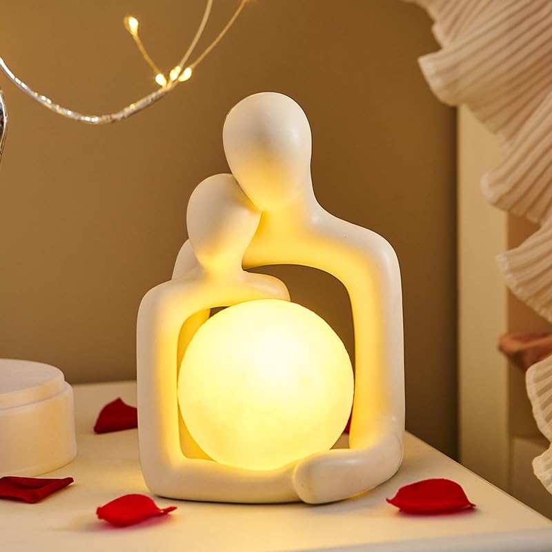 Noetoy Gifts for Girlfriend Boyfriend,Romantic Couple Statue Night Light,Wedding Gifts for Couple,Engagement Valentine's Day Present Modern Ornaments for Bookshelf Bedroom Living Room - Gift Guide