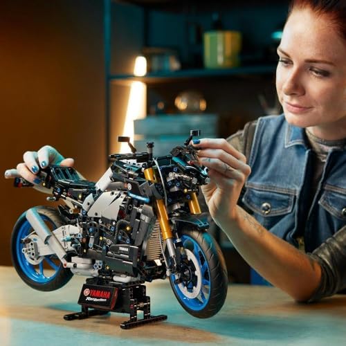 LEGO Technic Yamaha MT-10 SP Motorbike Mode Kit for Adults to Build, Authentic Motorcycle Replica Building Set with 4-Cylinder Engine, Functional Steering and AR App, Gift for Men & Women 42159