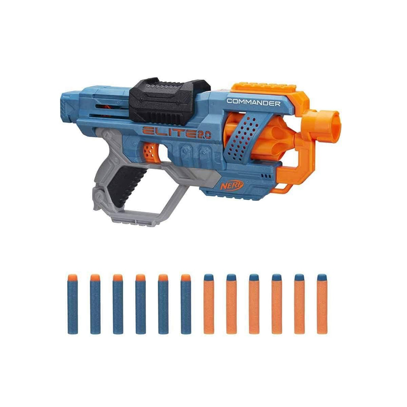 Nerf Elite 2.0 Commander RD-6 Dart Blaster, 12 Nerf Elite Darts, 6-Dart Rotating Drum, Outdoor Toys For 8 Plus Year Old Boys & Girls