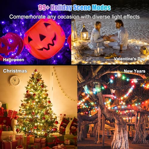 Electight 10M RGB-IC Fairy String Lights Multicolor [APP & Remote Control],Christmas Halloween Lights,99+ Modes Dimmable, USB Powered& Waterproof, for Indoor & Outdoor, Room, Wedding, Deco - Gift Guide