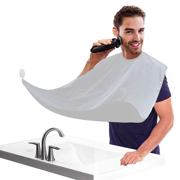 Beard Bib Apron, Beard Catcher with Suction Cups - Best Gifts for Him Men Dad Father Husband, Beard Trimmer Catcher Men's Birthday Gift QpenguinBabies (White) - Gift Guide