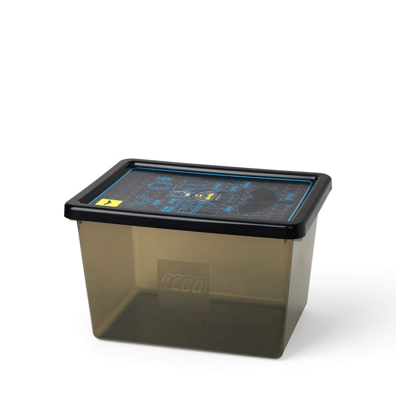 LEGO Batman Storage Box, 18 L, Stackable - Large, Transparent Black