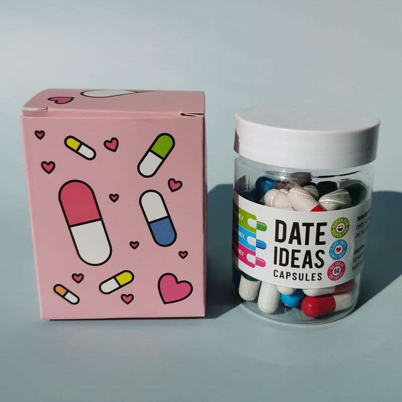 INFMETRY Valentines Day Gifts For Her Him Date Night Ideas Capsules In A Bottle (50pcs) -Boyfriend Girlfriend Wife Husband Newlyweds, Funny Bridal Shower Registry Wedding Gifts For Women Men - Gift Guide