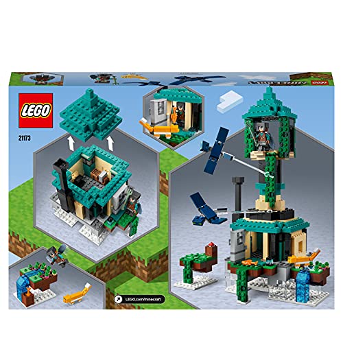 LEGO 21173 Minecraft The Sky Tower Building Toy, Set with Pilot, Cat & 2 Flying Phantoms Figures, Gifts for 8 Plus Year Old Boys & Girls