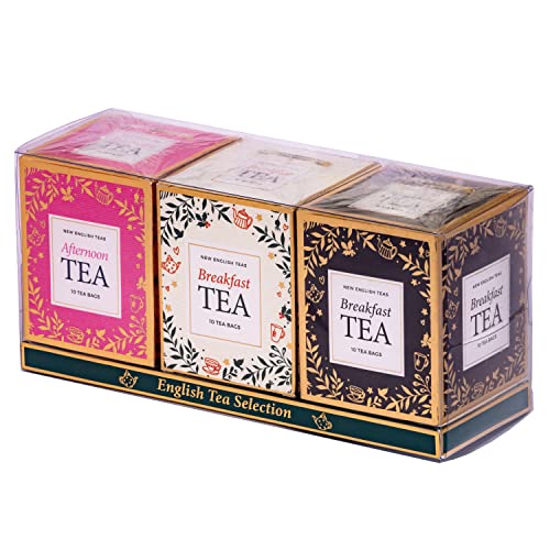 New English Teas Festive Tea Carton Gift Pack with 30 English Teabags - Pink, Ivory & Grey - Gift Guide