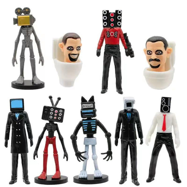 Skibidi Toy Figures Set 9 PCS, Fun Stuff For For Endless Entertainment, for Halloween and Game fans. (9PCS)