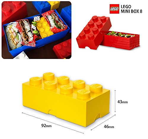LEGO Mini Box 8 Knobs Black - Versatile Small Storage Box for Snacks, Jewellery, Hair Accessories, and Souvenirs - Safe, Easy to Clean, 46x92x43 mm