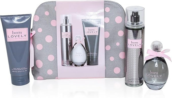 Sarah Jessica Parker Born Lovely EDP 100ml, Body Lotion 200ml, Body Mist 250ml & Zip Bag