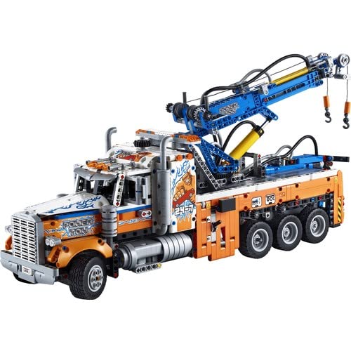 LEGO 42128 Technic Heavy-Duty Tow Truck with Crane Toy for Boys & Girls with mechanical Functions, Model Building Set, Engineering for Kids Series