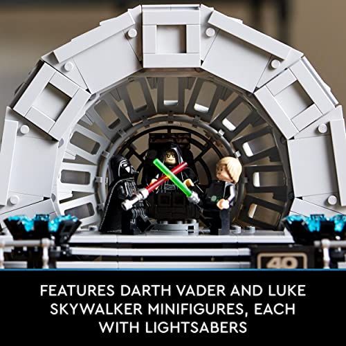 LEGO Star Wars Emperor's Throne Room Diorama, Return of the Jedi 40th Anniversary Lightsaber Dual Set for Adults, Gift for Men & Women, with Luke Skywalker and Darth Vader Minifigures 75352