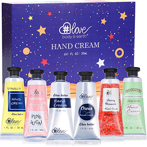 Hand Cream Gift Set - Moisturizing Hand Cream Set with Natural Glycerin and Vitamin E, Pack of 6 Hand Lotion, Gift Sets for Women, Ideal Gifts for Her, Birthday Gifts for Women, Christmas gifts - Gift Guide