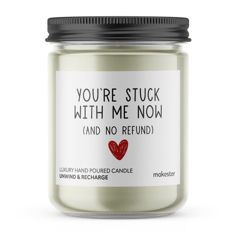 Gifts for Her & Him - Soy Wax Scented Candle - Stuck with Me Gift - Girlfriend or Boyfriend Presents for Birthday or Christmas