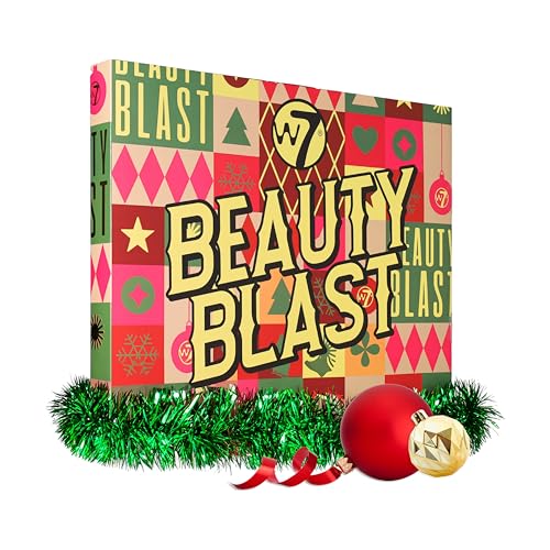 W7 Beauty Blast Advent Calendar 2024-24 Individually Boxed, Makeup & Cosmetic Surprises For Christmas - Cruelty Free, Holiday Gifting - Gift Guide