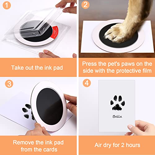 Taricor Pet Paw Print Kit Paw Print Kit for Dogs Cats 2 Pcs Inkless Pet Memorial Pawprint Stamp Pads with 2 Photo Frames 4 Imprint Cards Ink Pads for Dog Paws Pawprint Keepsake Kit - Gift Guide