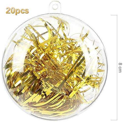 20Pcs 8cm Clear Baubles,Empty Plastic Baubles to Fill, Christmas Tree Decorations Ball for Craft New Years Wedding Party Home Decor - Gift Guide