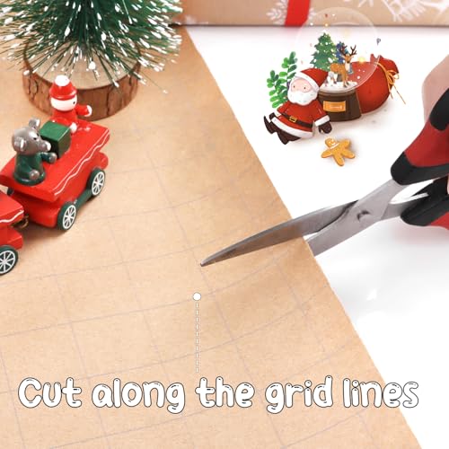 ZALAON Christmas Wrapping Paper Roll, 43CM x 10M Gingerbread Man Wrapping Paper Presents Wrapping Kraft Paper for Gift Boxes Festival Decoration - Gift Guide