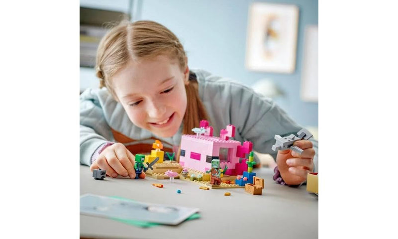 LEGO Minecraft The Axolotl House 21247 Building Toy Set, Creative Adventures at a Colorful Underwater Base, Includes a Diver Explorer, Dolphin, Drowned and More, Minecraft Toy for 7 Year Old Kids