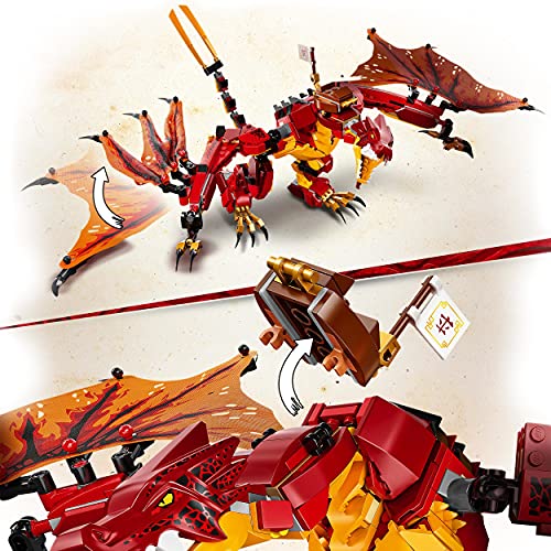 LEGO 71753 NINJAGO Legacy Fire Dragon Attack Toy with Kai, Zane and Nya Minifigures, Ninja Play Set, Gifts for 8 Plus Year Old Boys & Girls