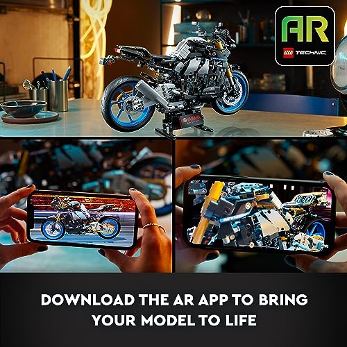 LEGO Technic Yamaha MT-10 SP Motorbike Mode Kit for Adults to Build, Authentic Motorcycle Replica Building Set with 4-Cylinder Engine, Functional Steering and AR App, Gift for Men & Women 42159