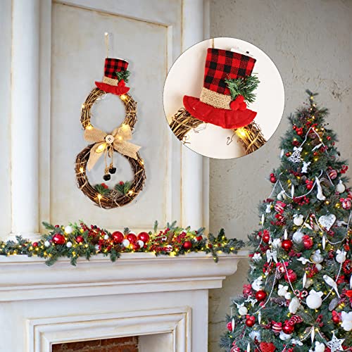 Warmiehomy Christmas Wreath LED Decorative Wreath, Artificial Snowman Door Wreath Garland Christmas Decoration for Front Door Xmas New Year Home Holiday Decor Gift - Gift Guide