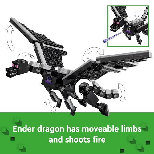 LEGO Minecraft The Ender Dragon and End Ship, Toy for 8 Plus Year Old boys & Girls, Features an Enderman Figure, Video-Game Building Set for Independent Play, Gamer Gifts for Kids 21264