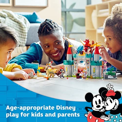LEGO 10780 Disney Mickey And Friends Castle Defenders Buildable Toy With Minnie, Daisy And Donald Duck Minifigures, Plus Dragon & Horse Toys Kids, Girls & Boys Aged 4 Plus Years Old