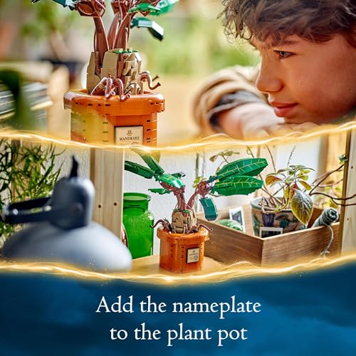 LEGO Harry Potter Mandrake Plant Toy Figure and Pot, Magical Set, Wizarding World Gift Idea for Girls, Boys and Fans, Imaginative Kids, Bedroom Decoration or Desk Accessory 76433