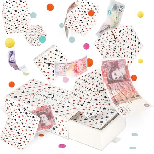 Giftota Surprise Gift Box Explosion for Money - Pop Up Exploding Box with Confetti - Surprise Box for Cash Photo Gift Novelty - Folding Bouncing Gift Box for Birthday Anniversary Valentine Christmas