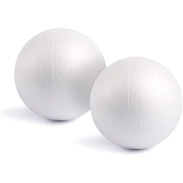 2-Pack Foam Balls for Crafts, 15 cm White Polystyrene Balls for Art, Craft, School Projects, Decorations - Gift Guide