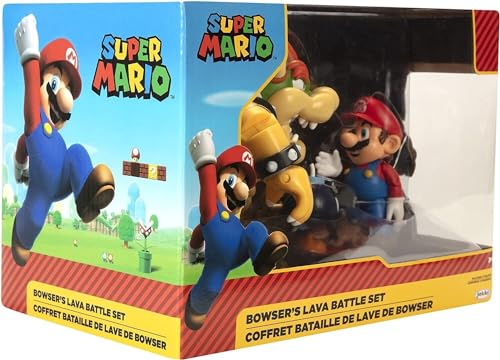 Nintendo Bowsers Lava Battle Set Action Figures, 2 Figures Included, Yellow