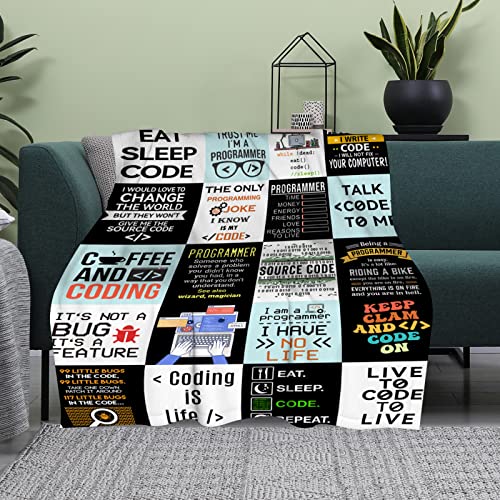 XVBCDFG Programmer Blanket, Computer Programmer Gifts for Men Women, Funny Nerd Gifts, Geek Gifts for Programmer Software Engineers Boyfriend, Programming Student Graduation Gifts Blanket