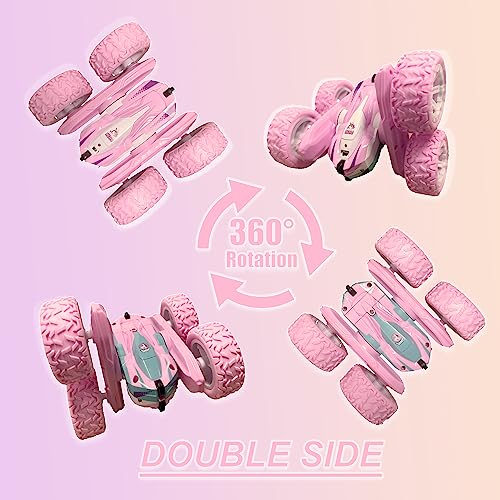 Remote Control Cars,Pink Rc Car for Girls with Unicorn Pattern,4WD 2.4Ghz RC Stunt Car:360° Flips/180° Rotation/Lights,Girls Toys Age 3,4,5,6,7,8,9,Unicorn Gifts for Girls,Girls Toys Birthday Presents - Gift Guide