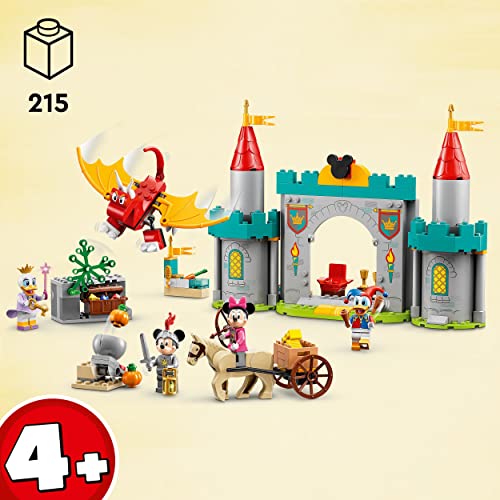 LEGO 10780 Disney Mickey And Friends Castle Defenders Buildable Toy With Minnie, Daisy And Donald Duck Minifigures, Plus Dragon & Horse Toys Kids, Girls & Boys Aged 4 Plus Years Old