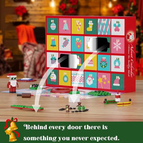 ZIQILIGHTING Christmas Advent Calendar Building Kit, 24 Days Countdown Advent Calendar Playset with Christmas Tree and Santa, Display Christmas for Collectors Teens and Adults（434PCS） - Gift Guide
