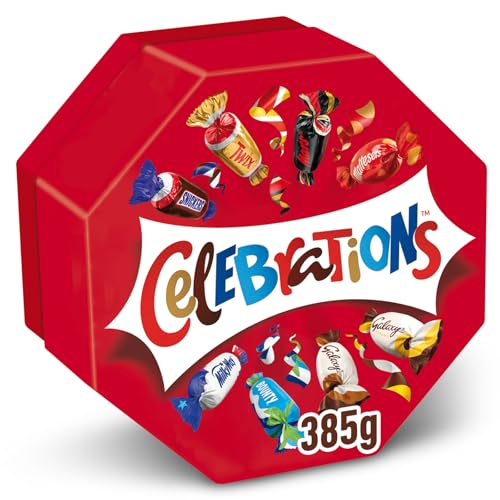 Celebrations Milk Chocolate Gift Box of Mini Chocolates & Biscuit Bars Centerpiece (Maltesers, Galaxy, Snickers & More) 385g - Gift Guide