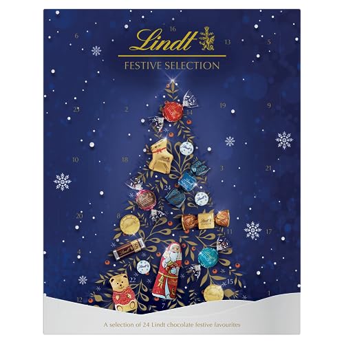 Lindt Festive Selection Advent Calendar 2024 | Large 289 g | A Selection of 24 Lindt Chocolate festive favourites for Him and Her | For Adults and Kids - Gift Guide