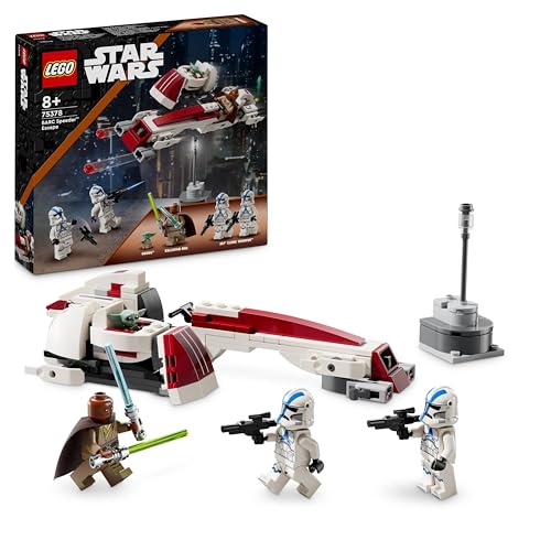 LEGO Star Wars BARC Speeder Escape Set, The Mandalorian Building Toy for Kids, Bike with Sidecar Includes Characters Kelleran Beq and Grogu, Gift for 8 Plus Year Old Boys, Girls and Fans 75378