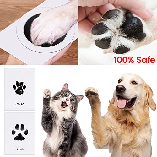 Taricor Pet Paw Print Kit Paw Print Kit for Dogs Cats 2 Pcs Inkless Pet Memorial Pawprint Stamp Pads with 2 Photo Frames 4 Imprint Cards Ink Pads for Dog Paws Pawprint Keepsake Kit - Gift Guide