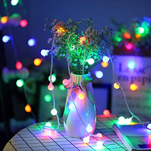 Fairy Lights Battery Operated, 5M 40LEDs Ball Globe String Light, Waterproof Decoraction for Indoor Outdoor Lighting, Bedroom, Valentine, Wedding, Party, Christmas, Tree (Multi-Colour) - Gift Guide