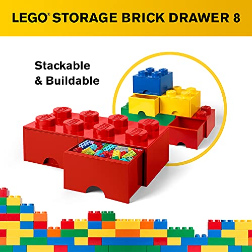 LEGO Brick with 2 Drawers With 8 Knobs, in Red