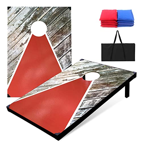 Corn Holes Outdoor Game Set: Cornhole Set Regulation Size with 8 Corn Hole Bean Bags, MDF Wood Cornhole Boards Set for Lawn Barkyard Family Friends Party (Style A)