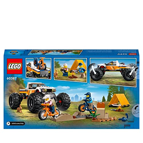 LEGO City 4x4 Off-Roader Adventures Camping Set, Monster Truck Style Car Toy with Working Suspension and Mountain Bikes, Vehicle Toys for Kids Aged 6 and Over 60387