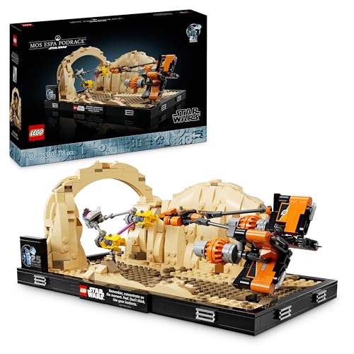 LEGO Star Wars Mos Espa Podrace Diorama Set for Adults, Buildable The Phantom Menace Model Kit, Features Anakin Skywalker’s Podracer, Memorabilia Gifts for Men, Women, Him or Her 75380