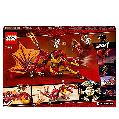 LEGO 71753 NINJAGO Legacy Fire Dragon Attack Toy with Kai, Zane and Nya Minifigures, Ninja Play Set, Gifts for 8 Plus Year Old Boys & Girls