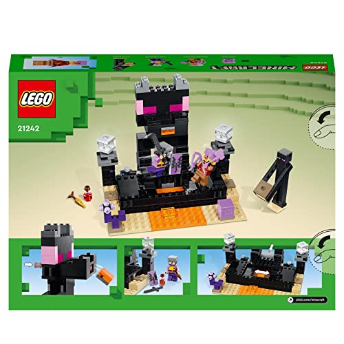 LEGO Minecraft The End Arena, Player-vs-Player Battle Playset, Action Toys for Kids, Boys & Girls 8 Plus Years Old, with Lava, Ender Dragon and Enderman Figures 21242