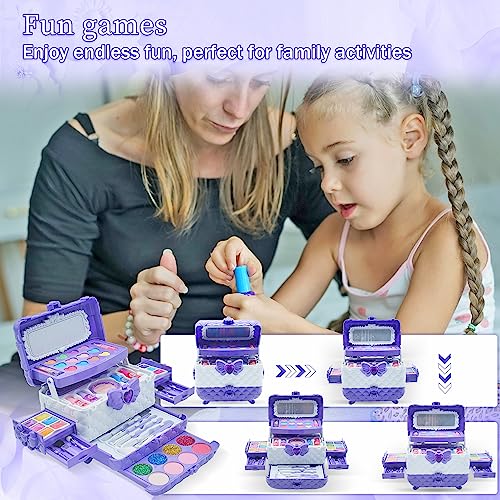 Kids Makeup Sets For Girls - Girl Toys Children Makeup Set Washable Make Up Set for Little Girls,Princess Play Games Kids Toys Presents,Teenage Girls Gifts Christmas Birthday Age 4-12 Year Old(purple - Gift Guide