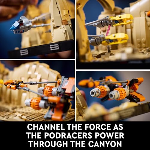 LEGO Star Wars Mos Espa Podrace Diorama Set for Adults, Buildable The Phantom Menace Model Kit, Features Anakin Skywalker’s Podracer, Memorabilia Gifts for Men, Women, Him or Her 75380