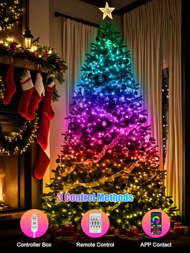 Electight 10M RGB-IC Fairy String Lights Multicolor [APP & Remote Control],Christmas Halloween Lights,99+ Modes Dimmable, USB Powered& Waterproof, for Indoor & Outdoor, Room, Wedding, Deco - Gift Guide
