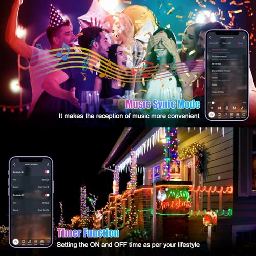 Electight 10M RGB-IC Fairy String Lights Multicolor [APP & Remote Control],Christmas Halloween Lights,99+ Modes Dimmable, USB Powered& Waterproof, for Indoor & Outdoor, Room, Wedding, Deco - Gift Guide